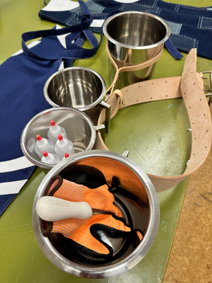 Oyster shucking apron kit