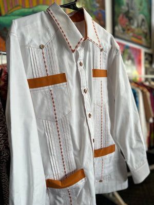 Sugar skull UT longhorns guayabera