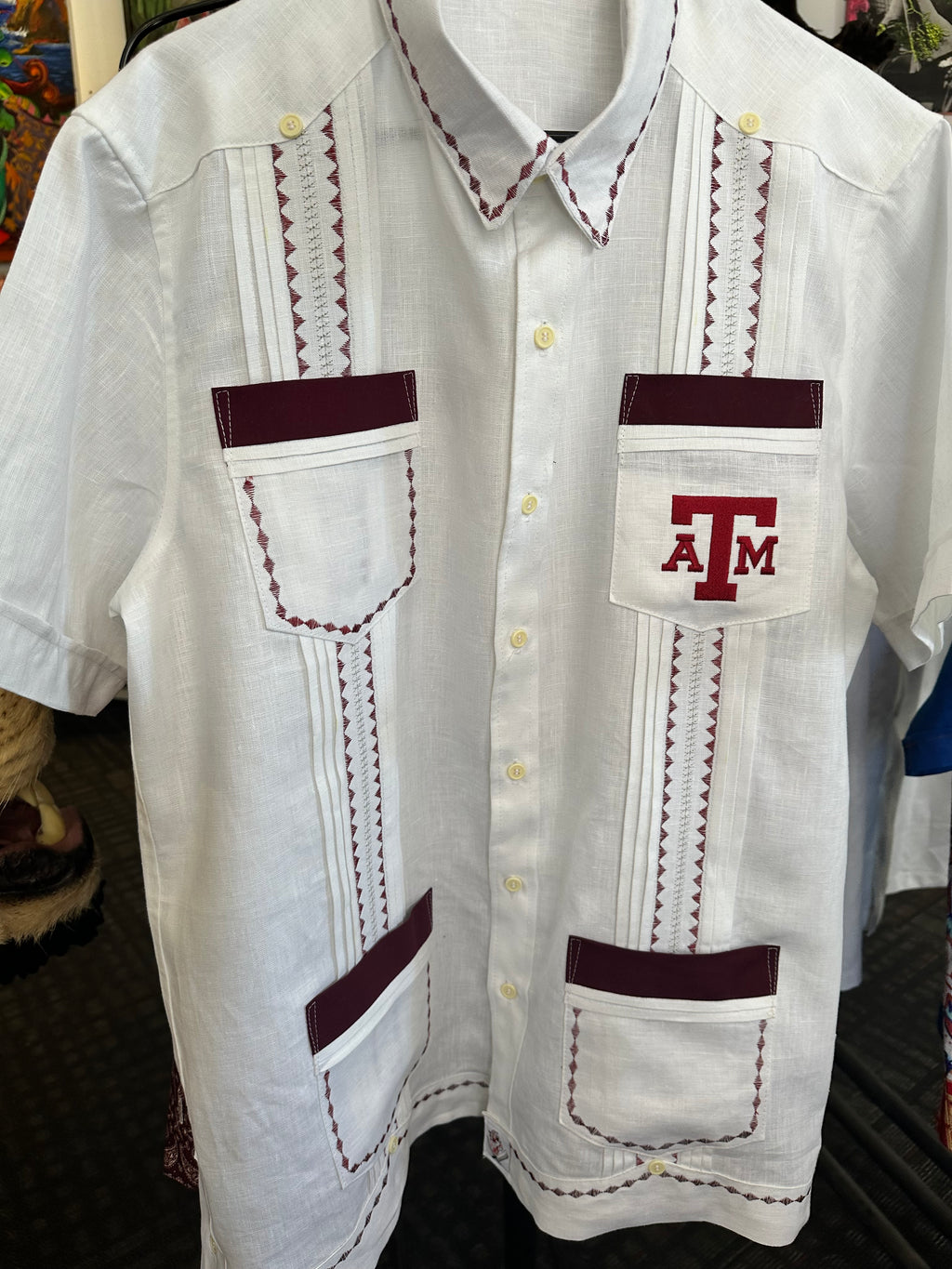 Texas ATM linen guayabera with logo