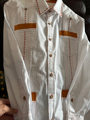 Sugar skull UT longhorns guayabera