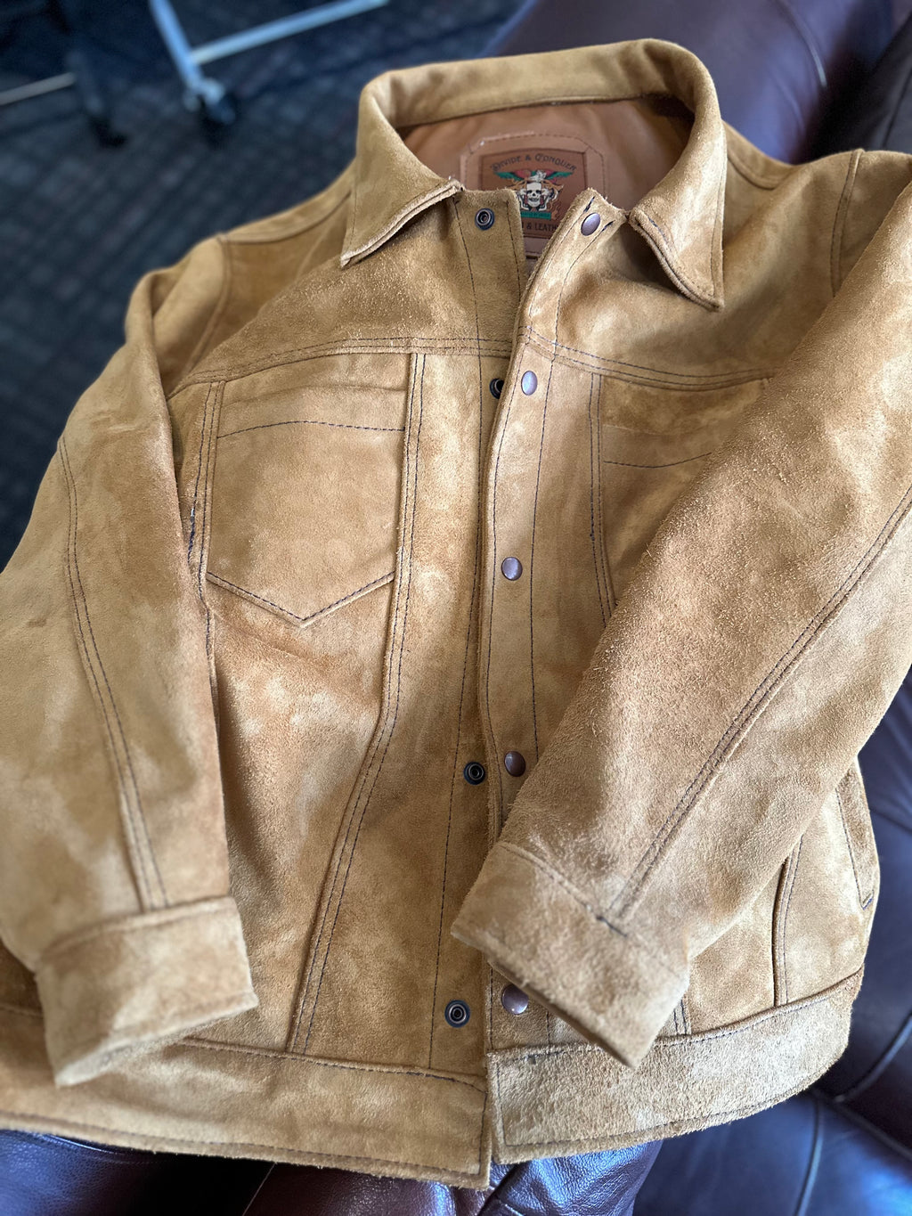 Suede leather jacket