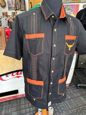 UT longhorns guayabera black