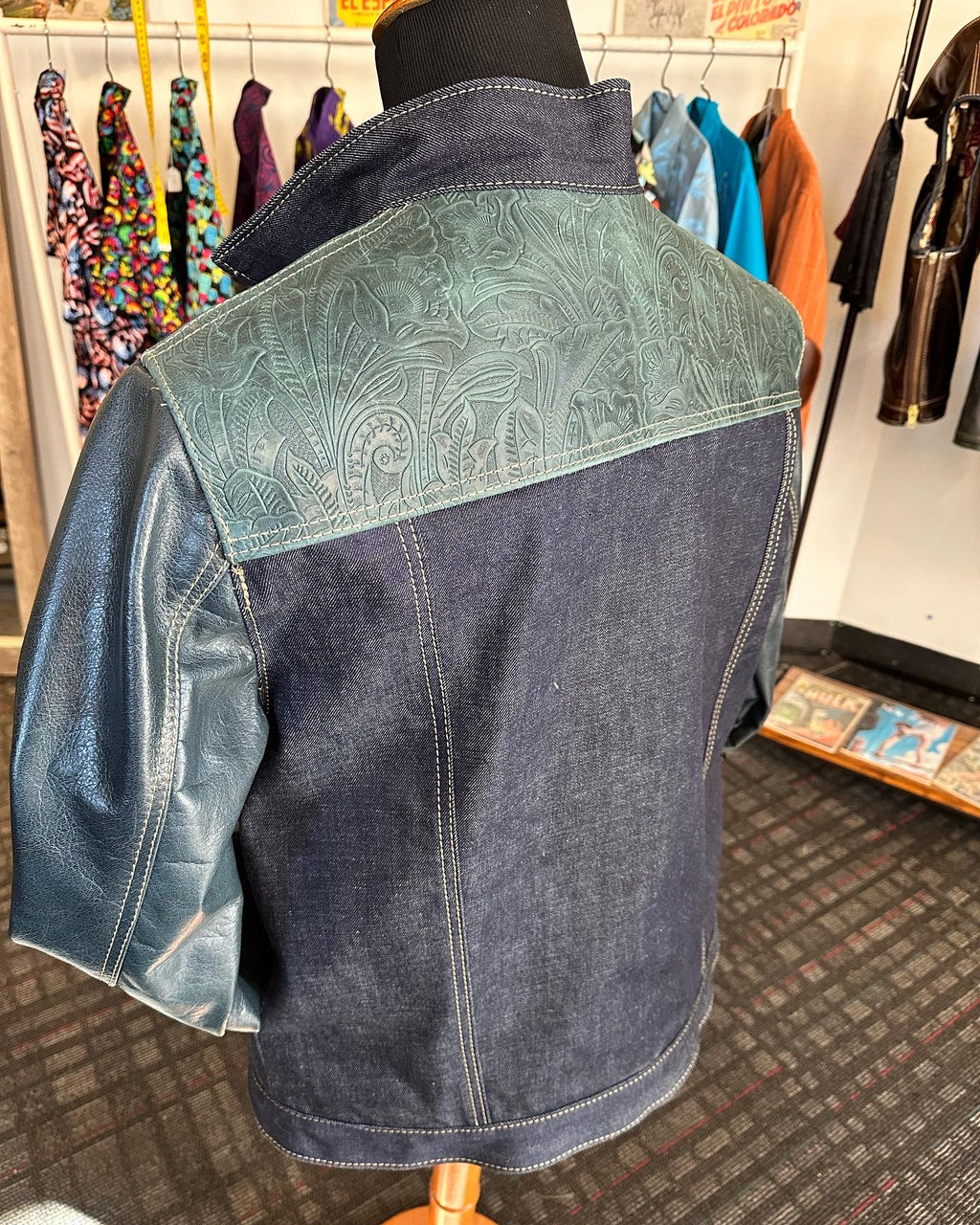 Joe cool denim and leather jacket