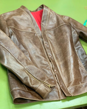 Leather cardigan