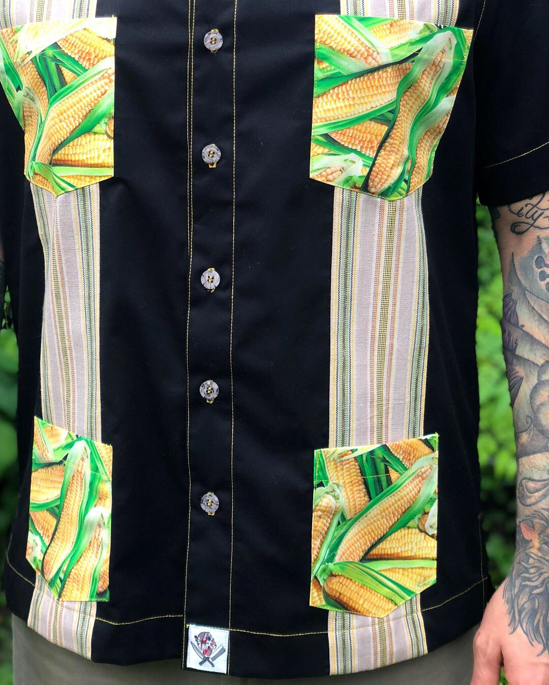 "Masa Life" guayabera,  A tribute to the elote man in South Bay LA