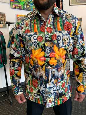 Aztec warrior Guayabera