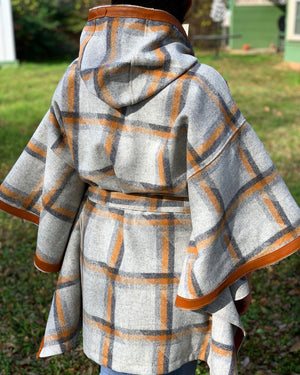 Leather & wool shawl