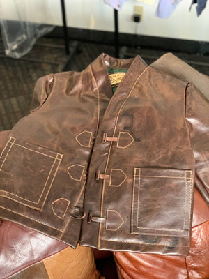 Leather cardigan