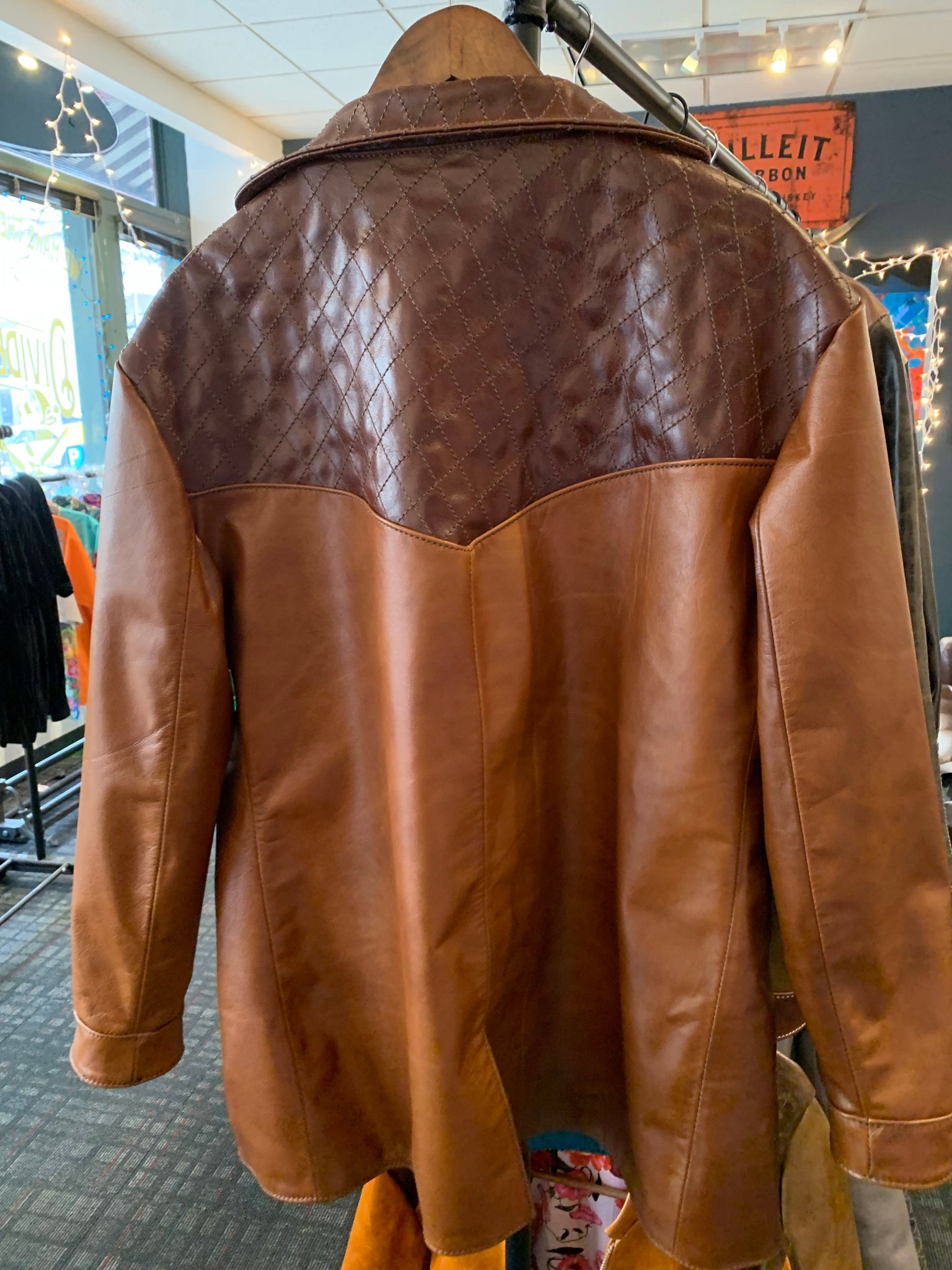 Leather blazer sport coat