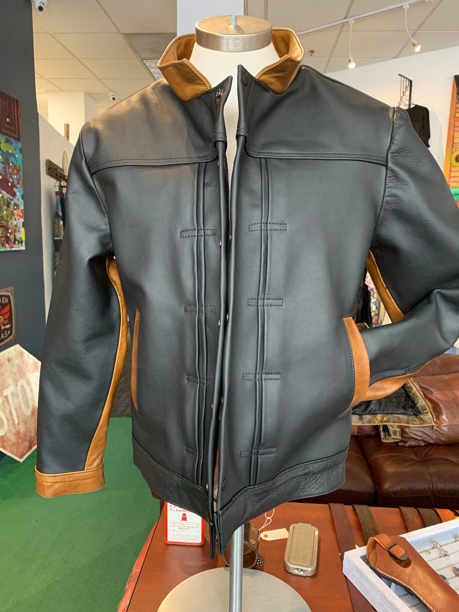 Japanese style leather jacket