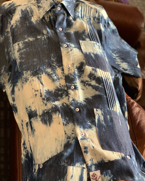 Denim Tye dye guayabera