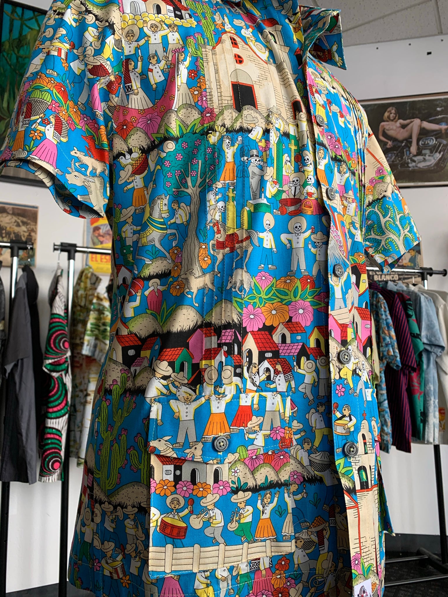 Day of the dead celebration guayabera