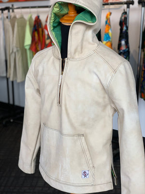 Leather hoodie (white)