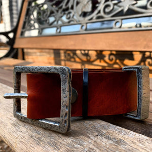 “Stone Hinge” leather belt