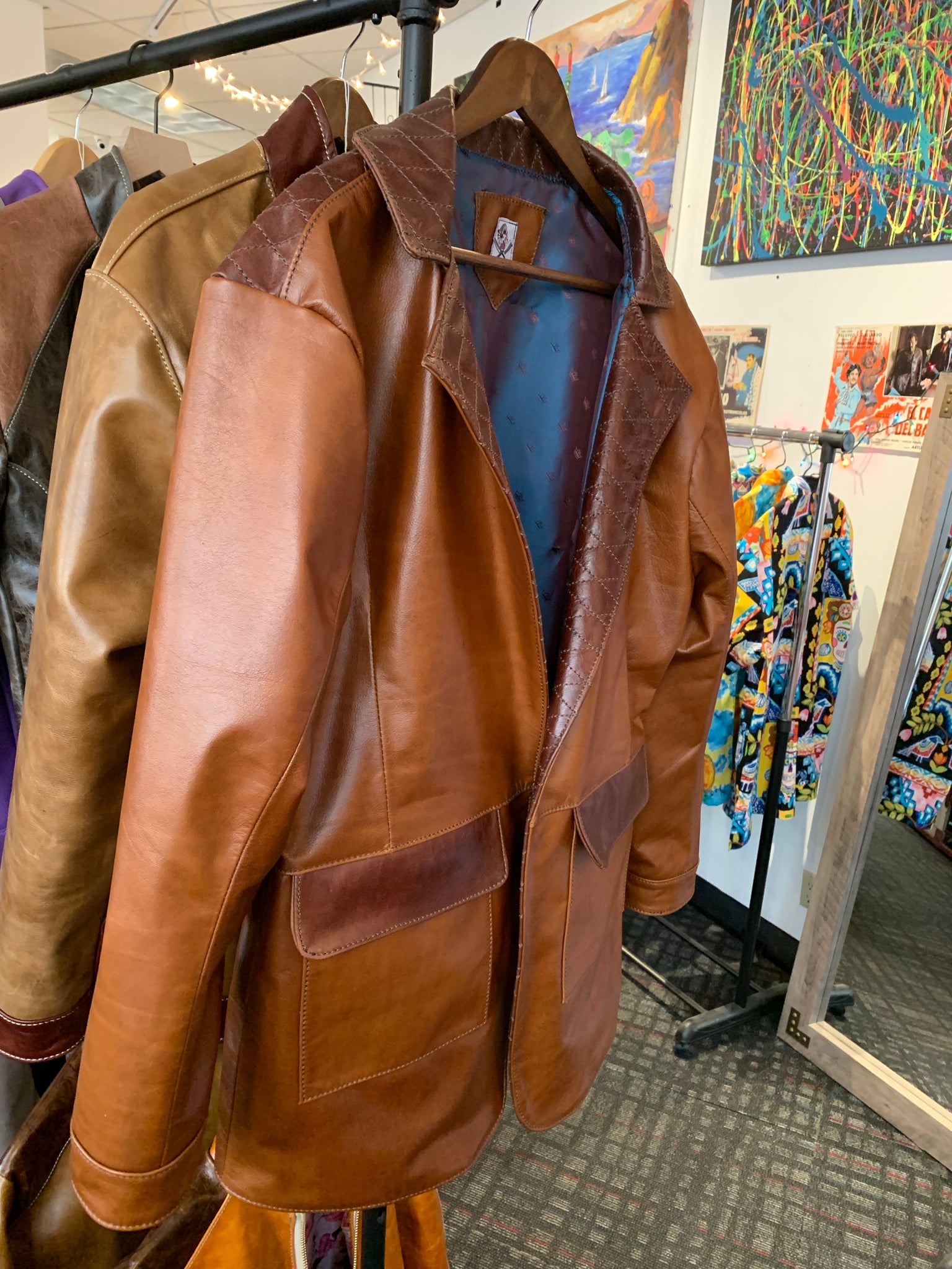 Leather blazer sport coat