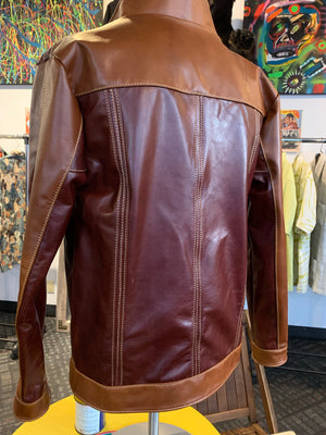 Guayabera leather jacket