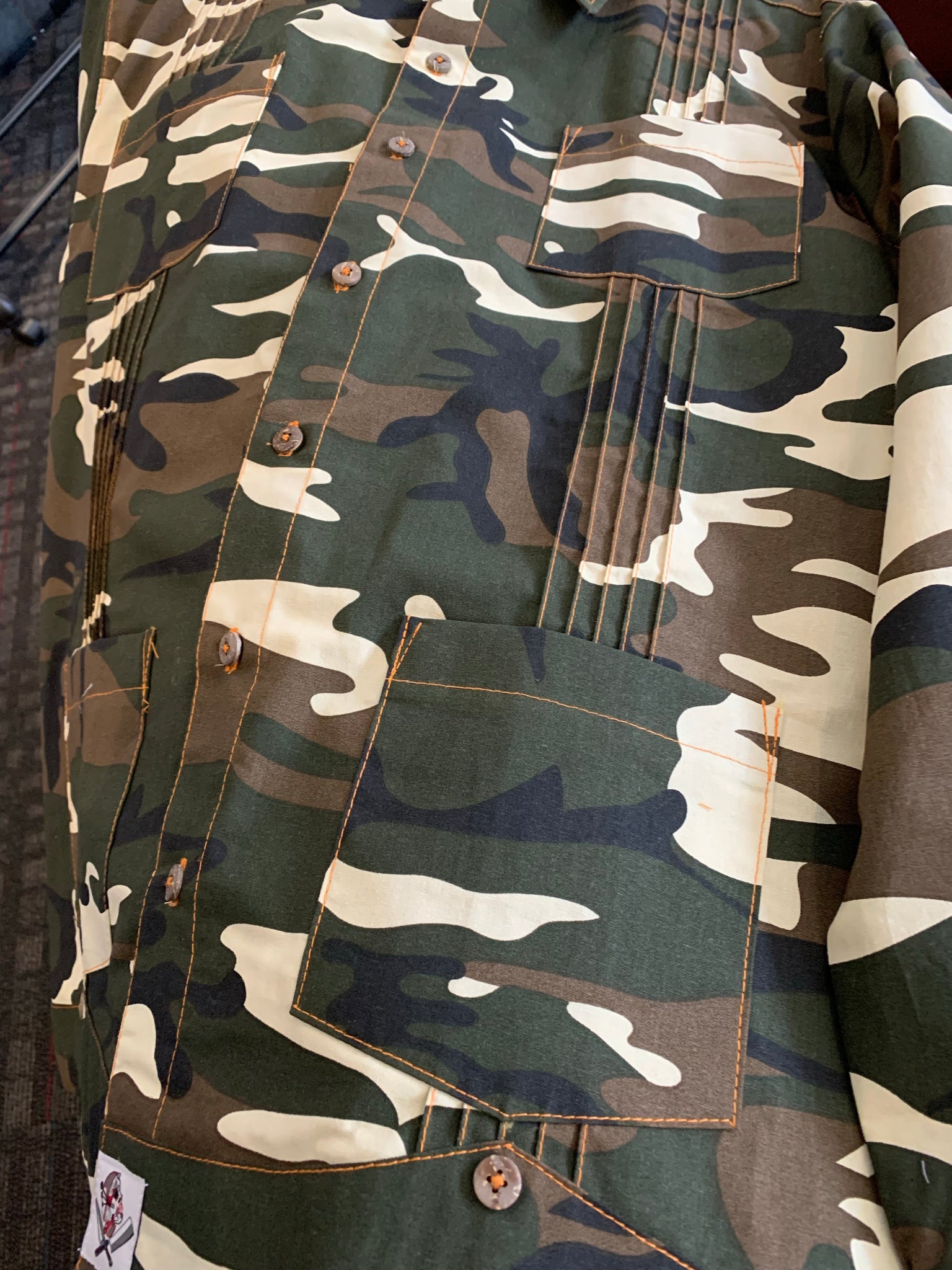 Classic camo long sleeve guayabera