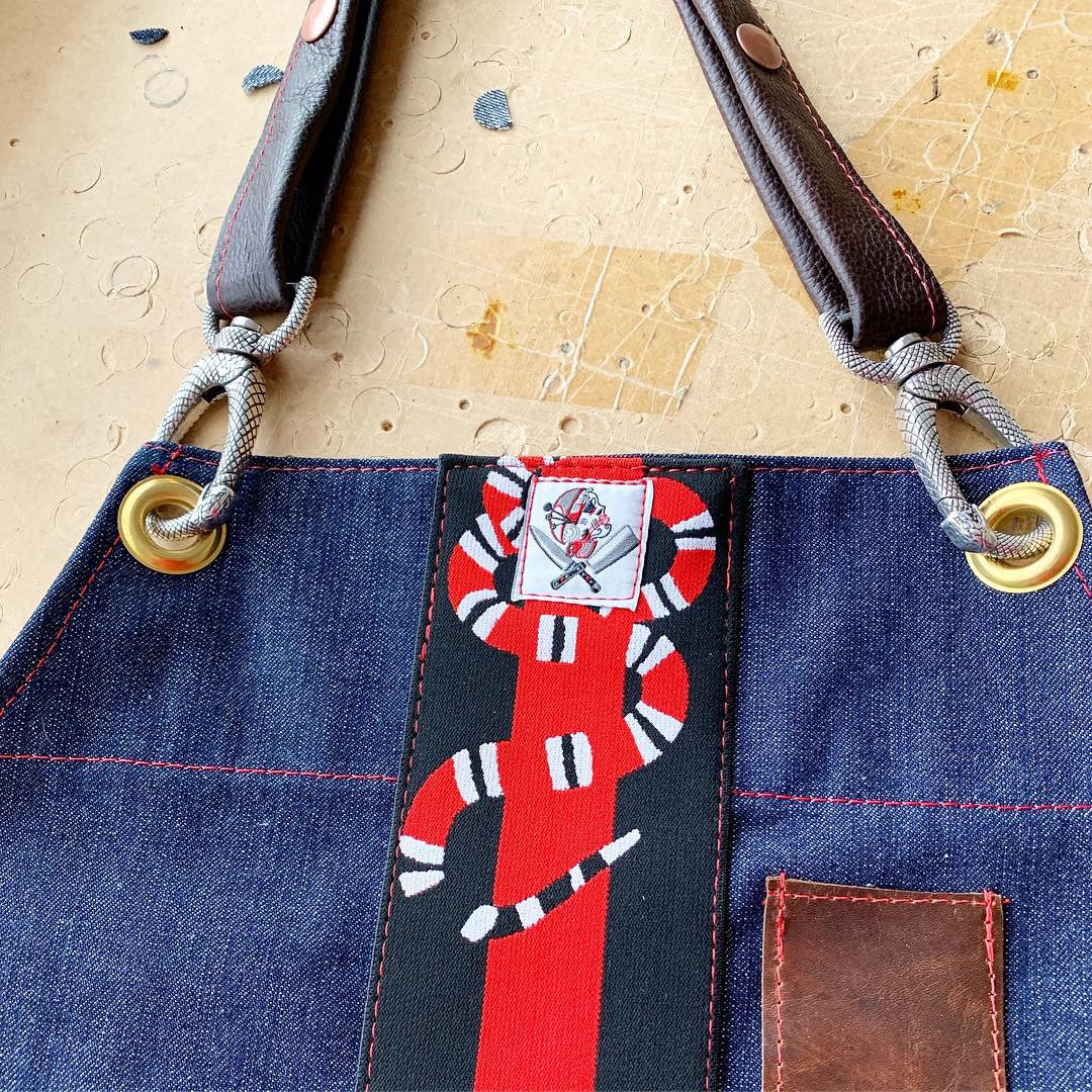 “Summer in Texas” apron or “Coral Snake” apron