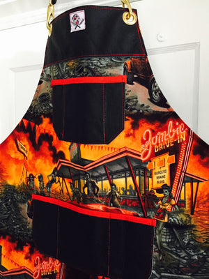 "Stranded at the Drive In" Zombie apron