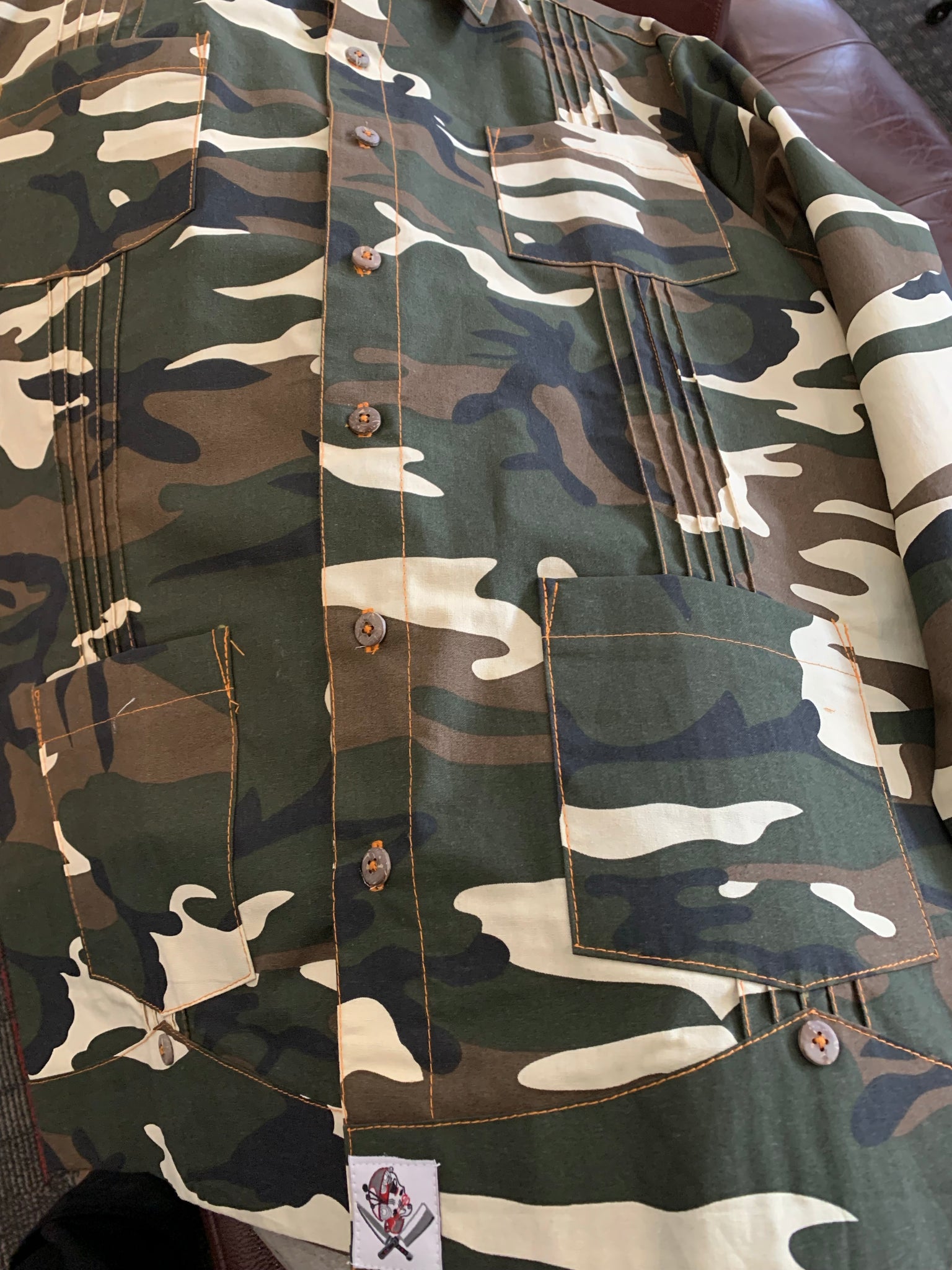 Classic camo long sleeve guayabera