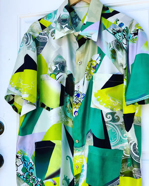 “Hola papi” 100% Italian imported silk shirt