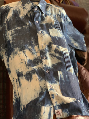 Denim Tye dye guayabera