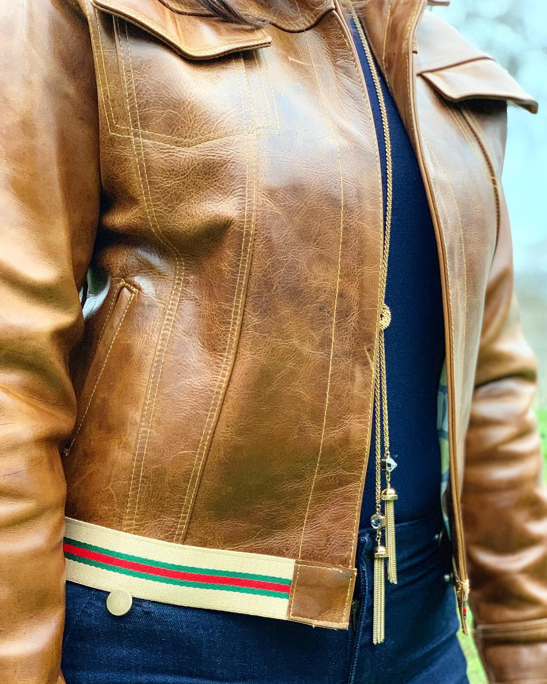 “Triad leathers” women’s leather jacket