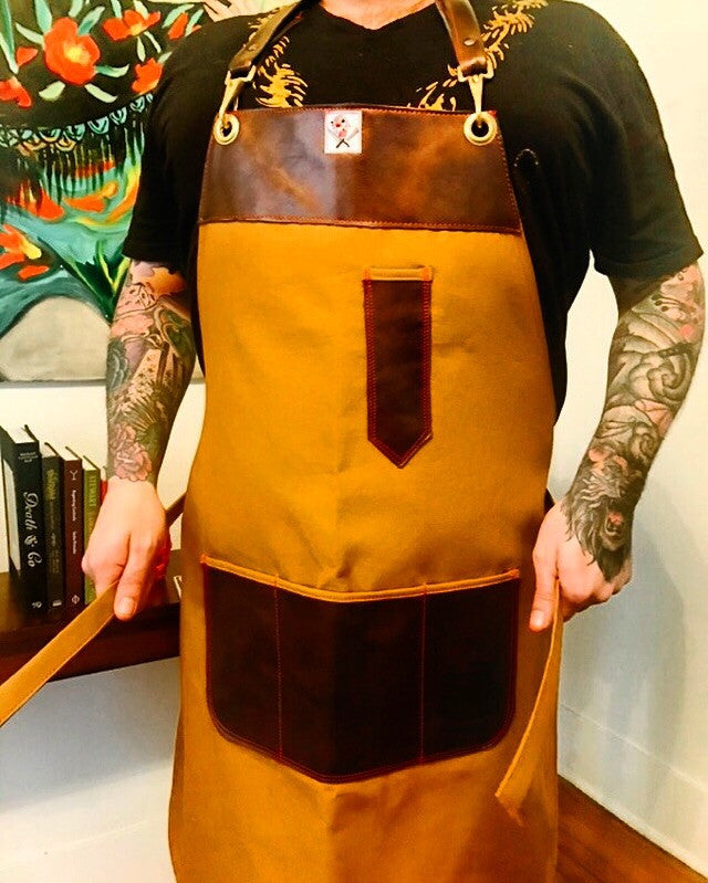 The "Dominguez" canvas & leather apron
