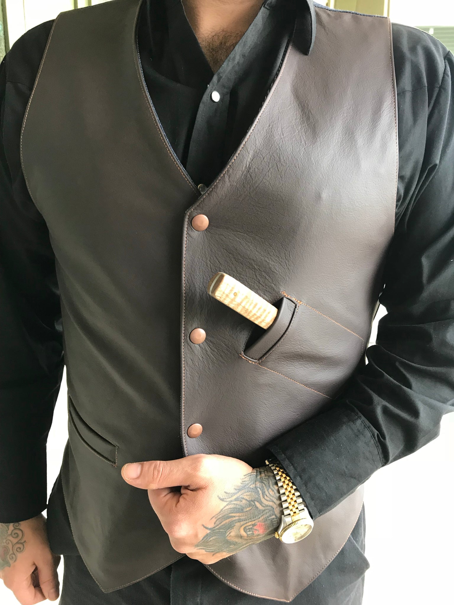Leather vest “Compton bartender vest”