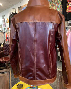 Guayabera leather jacket