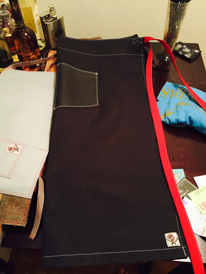 FoodWhore leather & canvas waist apron