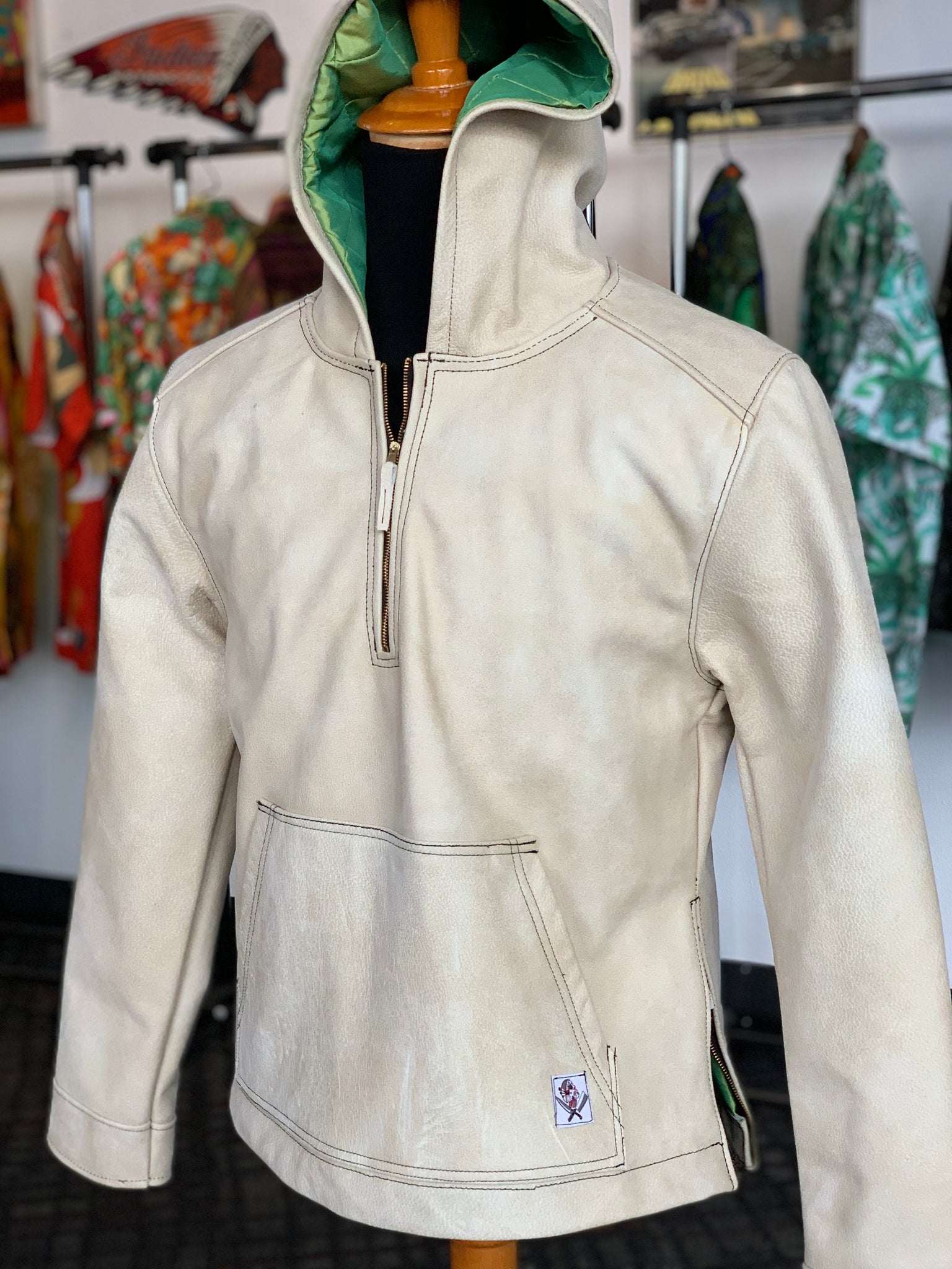 Leather hoodie (white)