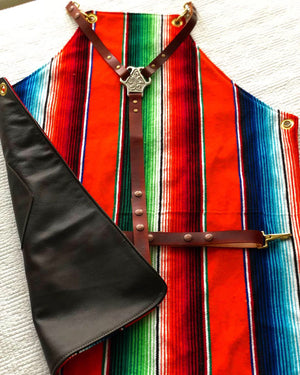 “El guapo” brown leather apron