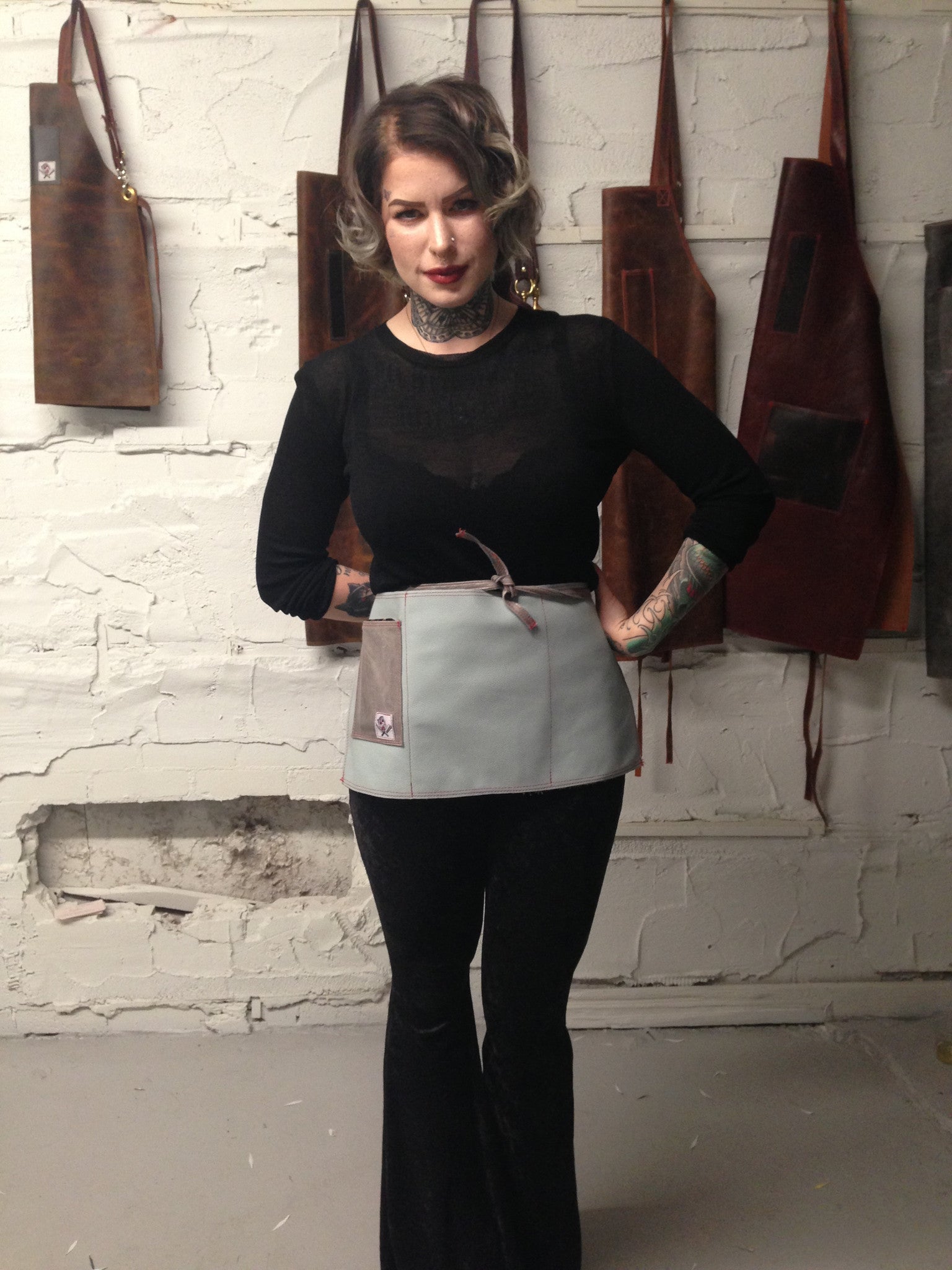 Leather cocktail aprons